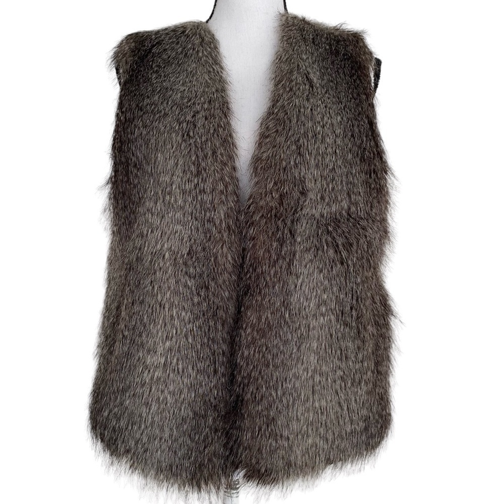 RACHEL ZOE  Faux Fur Gray Vest Size Medium